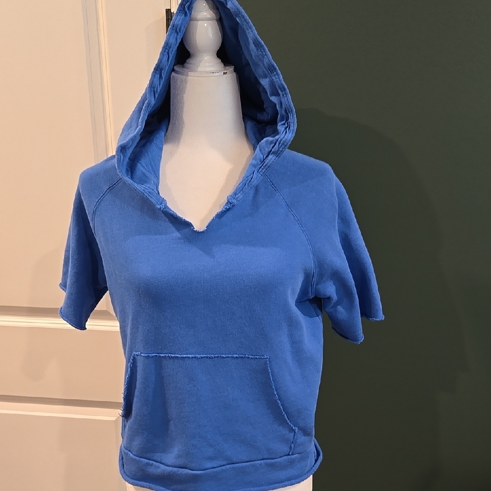 Frank & Eileen Blue Boxy Crop Hoodie
